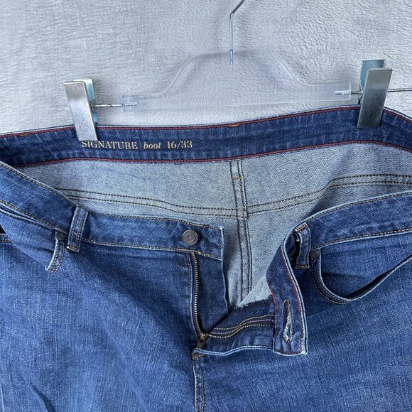 Talbots Signature Bootcut Jeans Womens Size 16/33 Medium Wash Frayed Hem Blue - Picture 5 of 12